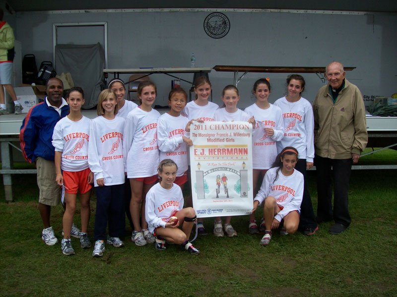 Image of the Monsignor Francis J. Willenburg Girls Modified winning team Liverpool