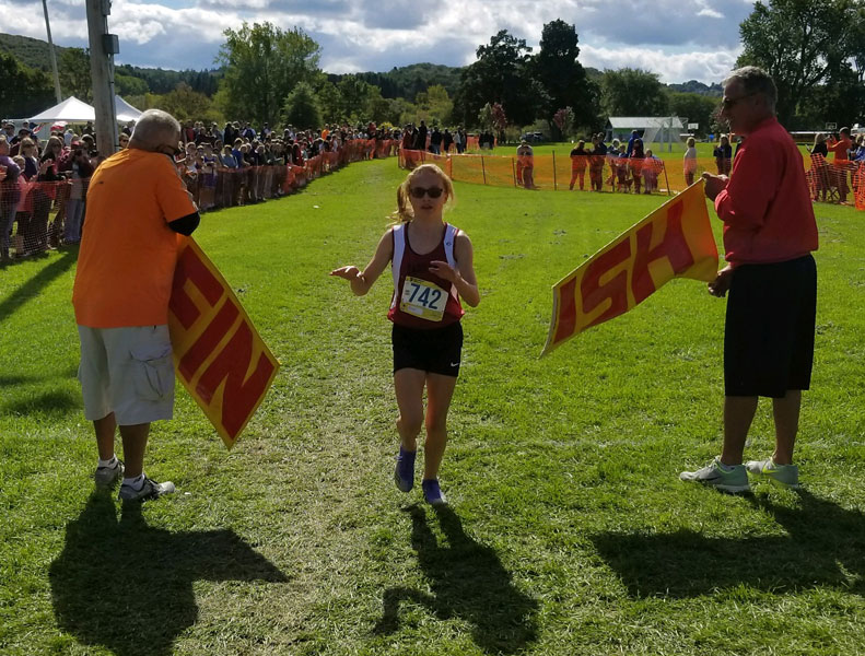 Image of the Monsignor Francis J. Willenburg Girls Modified race winner Stephanie James from Scotia-Glenville