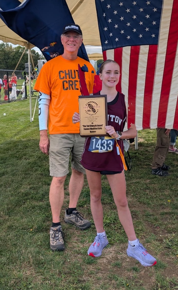 Image of the Ted Chwazik Award award winner Quinn Catterson from Clinton, presented by Mr. Gerard Chwazik, favorite brother of Mr. Ted Chwazik