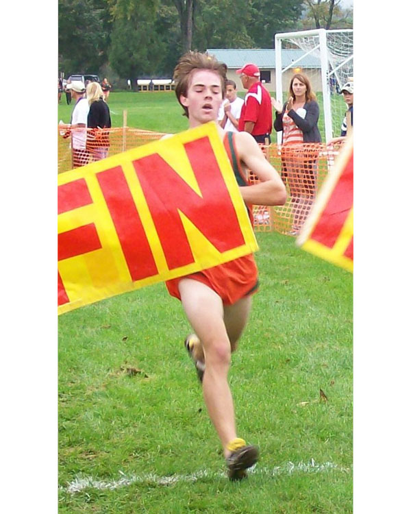 Image of the Bill DeLude Boys Varsity race winner Logan Kempney from Beaver River