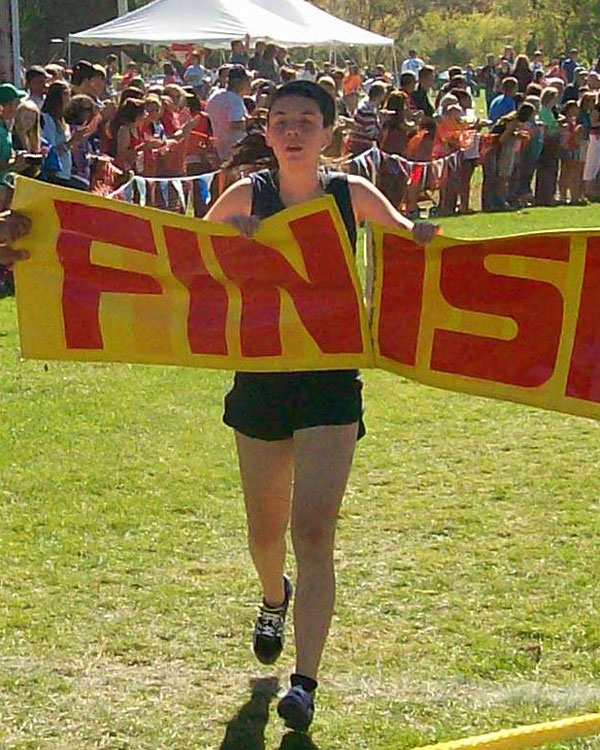 Image of the Monsignor Francis J. Willenburg Girls Modified race winner Brittany Alkerton from St Mary's (CAN)