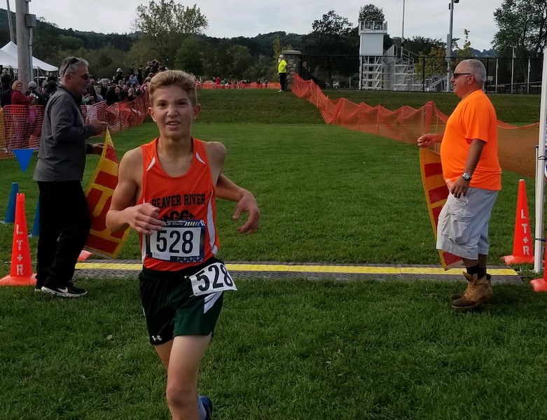 Image of the Mello Testa Boys Modified race winner Mason Zehr from Beaver River