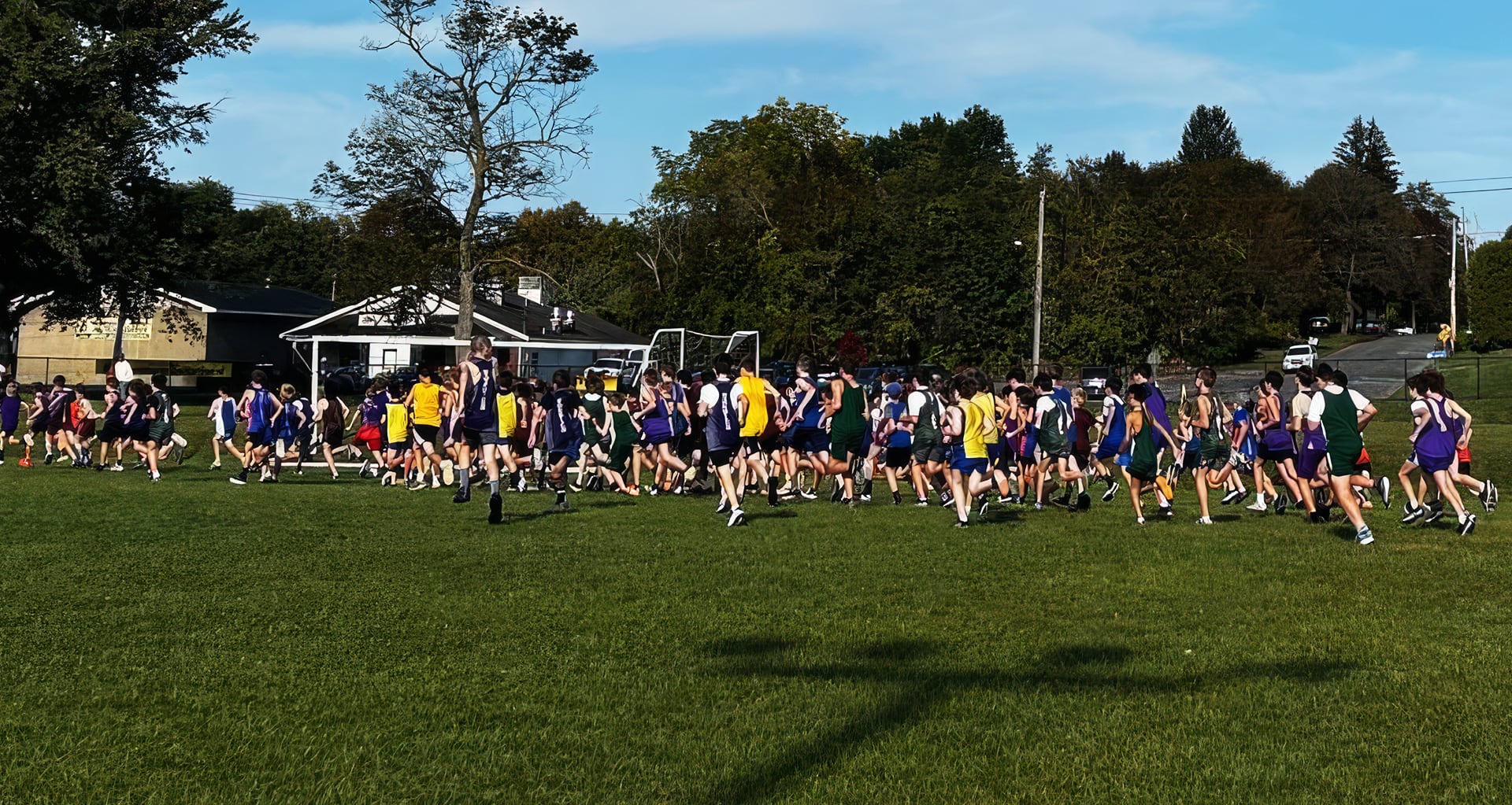 Cross country runners racing at the E.J. Herrmann Invitational